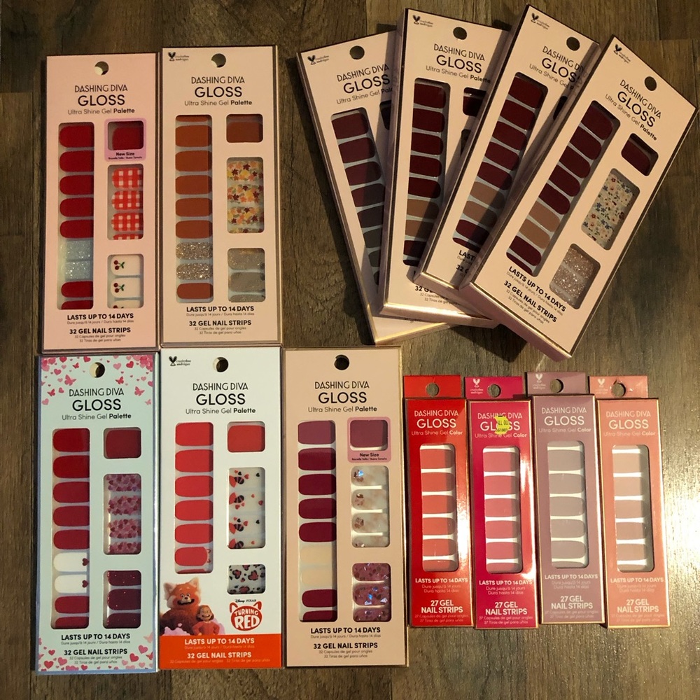Dashing Diva Gloss Gel Nail Strips- Lot of 13